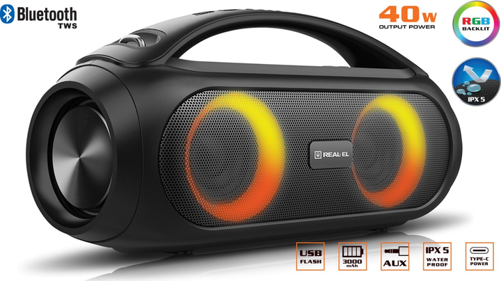 Акустична система Real-El X-745 Black (EL121600012) - зображення 3