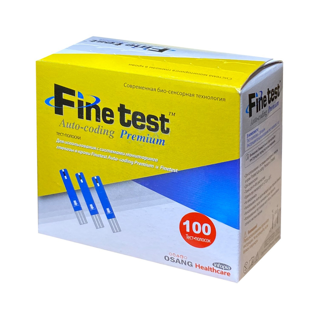 Тест-смужки Файнтест для глюкометра Finetest Avto-coding Premium Infopia 100 шт. - зображення 1