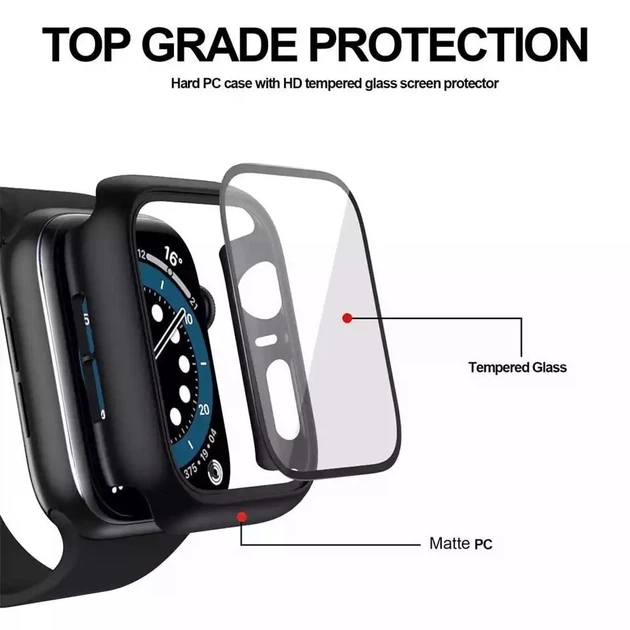 Захисний чохол зі склом Choice для Apple Watch 44 мм Сірий - зображення 2