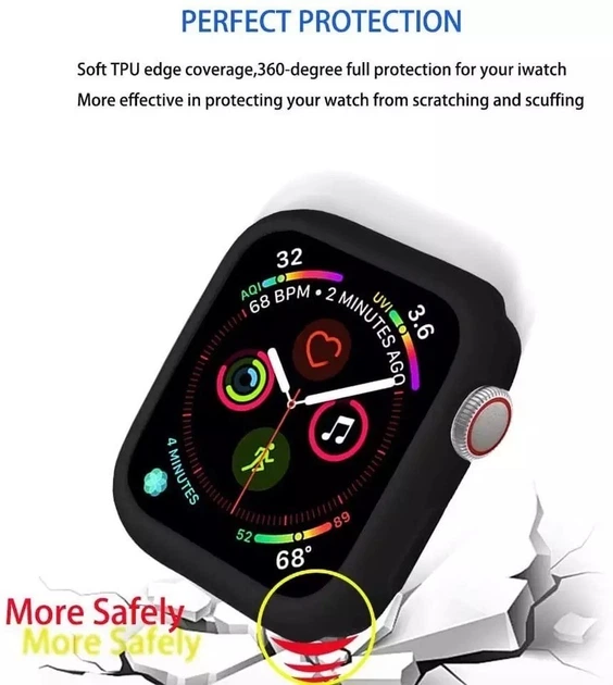 Защитный чехол Apple Watch 44 мм Чёрный - изображение 3