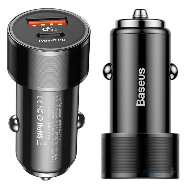 Автозарядное пристрій Baseus Small Screw 2USB 3.4 A Black (CAXLD-C) - зображення 5