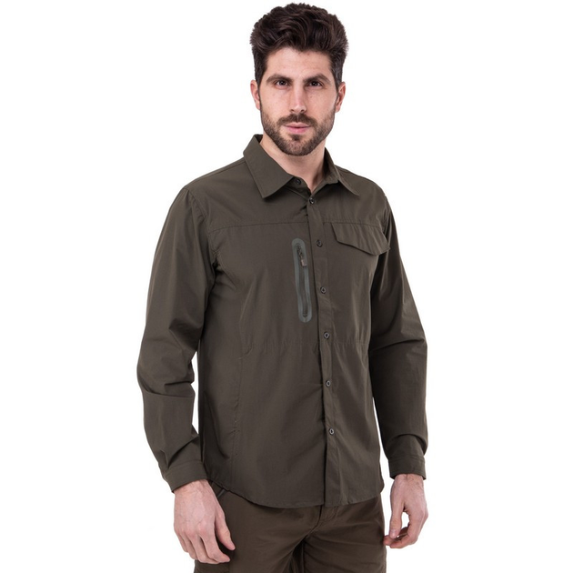 Мужская тактическая военная рубашка оливковая с длинным рукавом Pro Tactical непромокаемая Полиэстер Оливковая (7188) XL - изображение 1