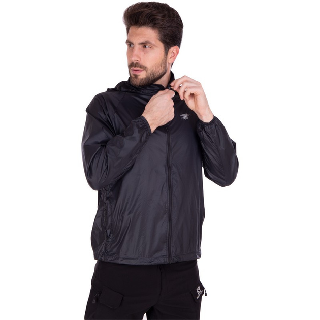 Легкая мужская ветровка куртка непромокаемая весенняя осенняя спортивная тактическая Pro Tactical Черная (3448) L - изображение 2