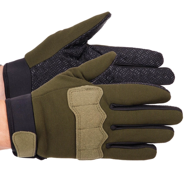 Тактические перчатки для военных Перчатки с закрытыми пальцами для охоты TACTICAL Полиэстер Оливковый (BC-8791) XL - изображение 1