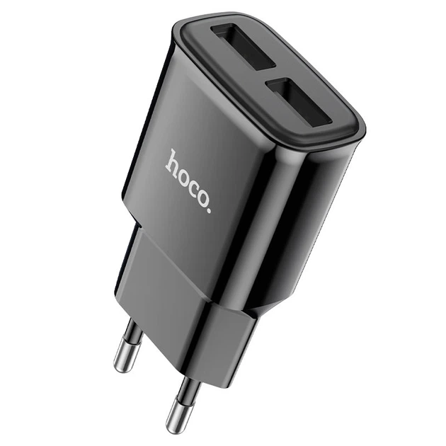 Мережевий зарядний пристрій HOCO C88A Star round dual port charger 12W Black (6931474749482) - Фото 1 Мережевий зарядний пристрій HOCO C88A Star round dual port charger 12W Black (6931474749482) - зображення 1