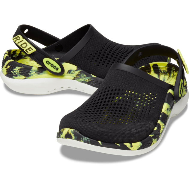 Сабо Crocs LiteRide 360 Marbled Clog 38 р 24.3-24.8 см Черные с желтым 206708-M6/W8 Black/Citrus - изображение 3
