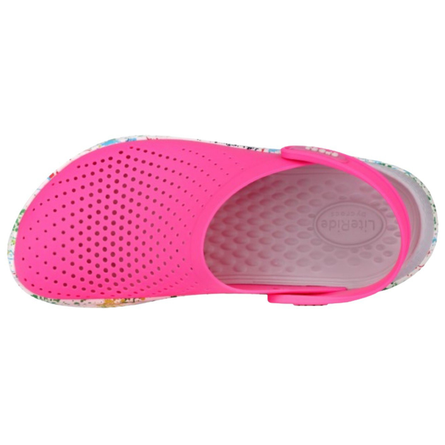 Сабо Crocs LiteRide Clog 45 р 29.2-29.7 см Рожеві Плями 204592-M12/W14 Electric Pink/White - зображення 4