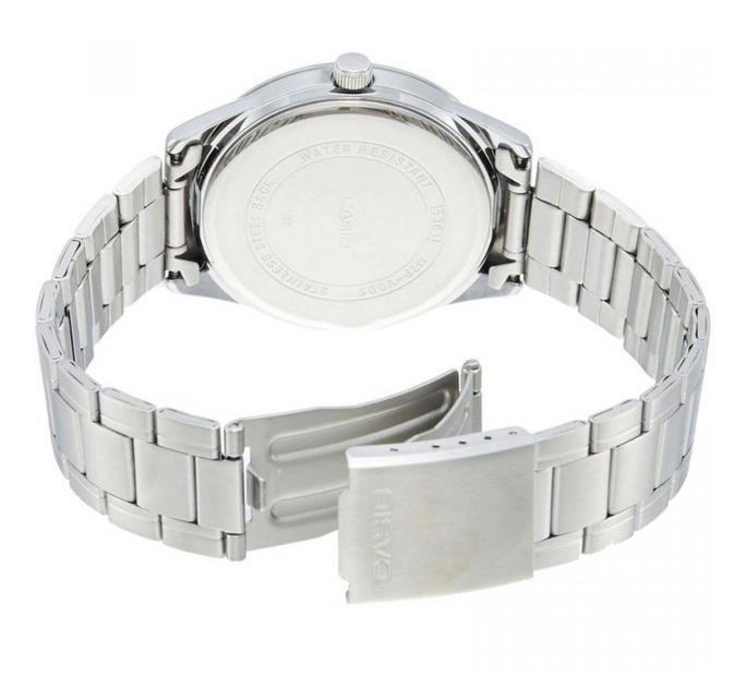 Наручные часы в минималистическом дизайне Casio MTP-V005D-7B4UDF Белые/стальные - Фото 4 Наручные часы в минималистическом дизайне Casio MTP-V005D-7B4UDF Белые/стальные - изображение 4