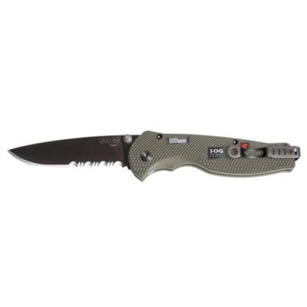 Нож SOG Flash I Black Blade серрейтор Olive (STGFSA-97) - изображение 1