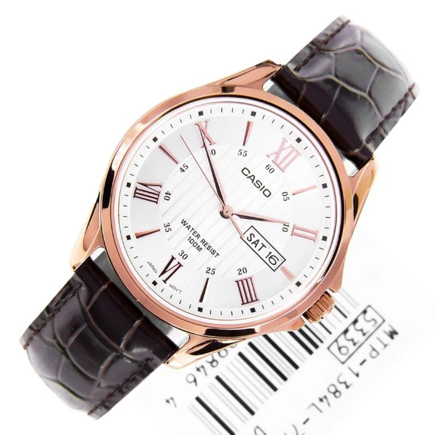 Наручные часы Casio MTP-1384L-7AVEF Белые с золотистым/коричневым в ретро стиле - изображение 8
