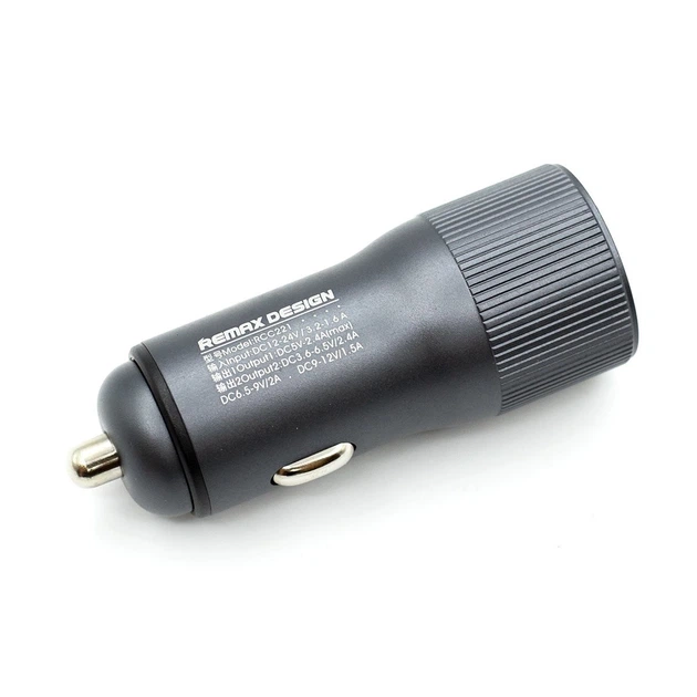 USB Car Charger 2.4A 30W Remax Retour RCC221 автомобильное зарядное устройство (Grey) - Фото 1 USB Car Charger 2.4A 30W Remax Retour RCC221 автомобильное зарядное устройство (Grey) - изображение 1
