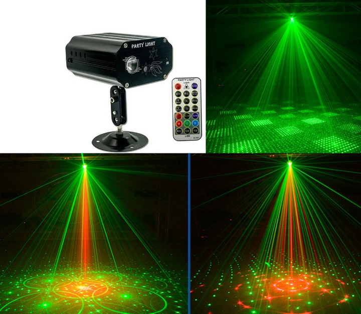 Лазерный проектор, стробоскоп, диско лазер для помещения UKC EMS 083 MINI PARTY LIGHT - изображение 1