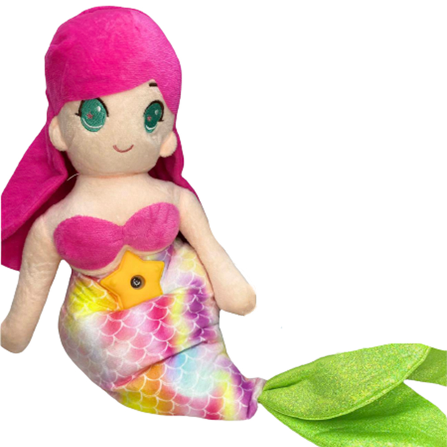 Мягкая игрушка русалка Кора TY 50 см розовая с пайетками