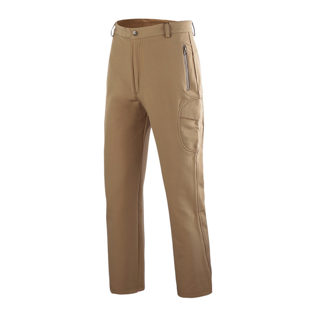 Тактичні штани Lesko B001 Sand (L) однотонні чоловічі з теплою підкладкою та кишенями на блискавці - зображення 1