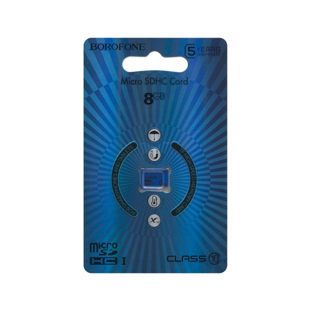 Карта Памяти Borofone MicroSDHC 8gb 10 Class быстрая передача данных Синий - изображение 2