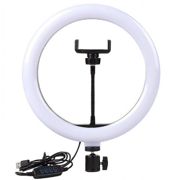 Кольцевая LED лампа USB с держателем для телефона Ring Fill Light (26 см) с 3 режимами яркости - изображение 1