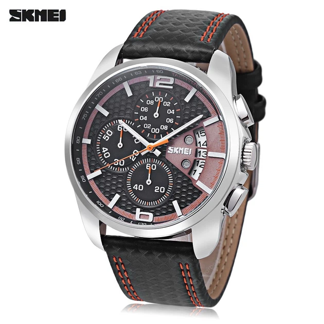 Мужские часы Skmei 9106 Spider Черные с оранжевым – купить онлайн