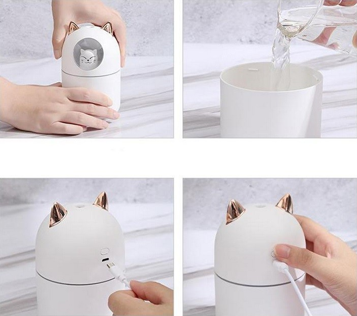 Увлажнитель воздуха Humidifier H2O Cat USB с котиком на 300мл - изображение 2