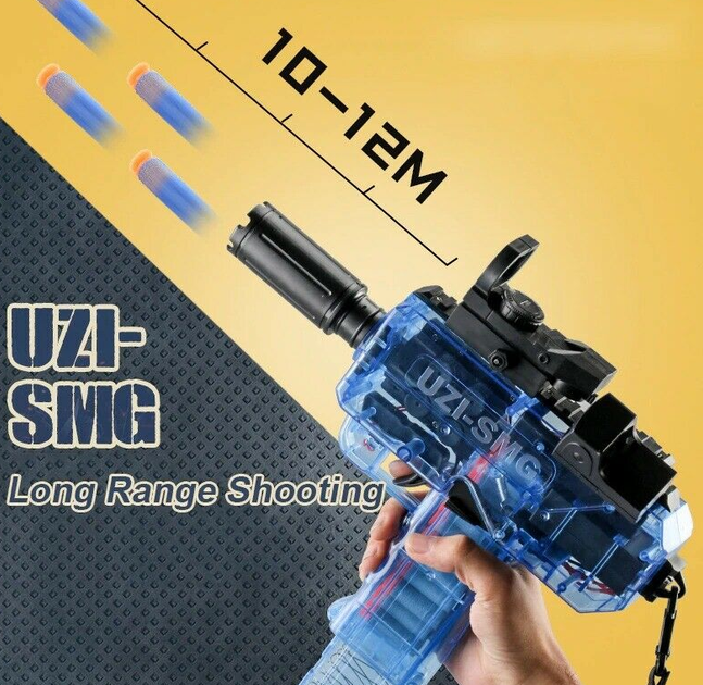 Електричний іграшковий пістолет UZI SMG з м'якими кульками (24шт) - зображення 2