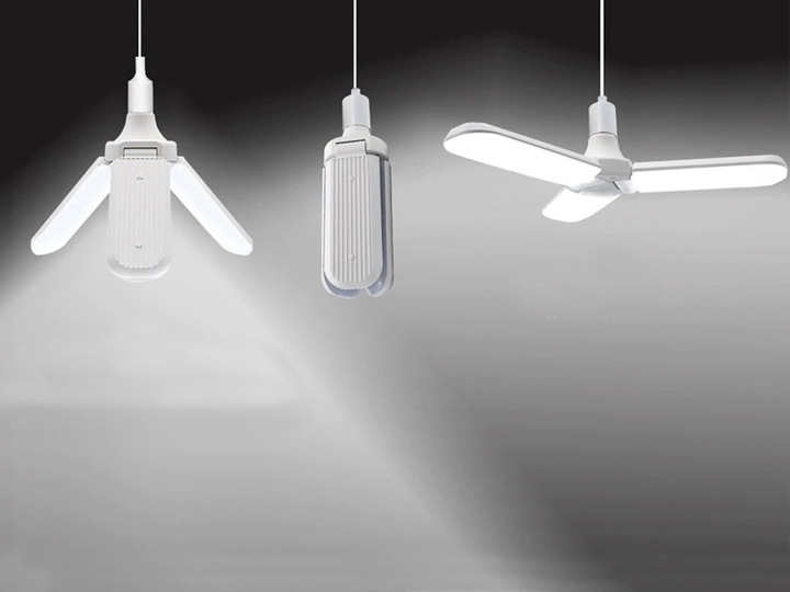 Світлодіодна складана лампа в патрон Е27 із трьома лопатями Z-Light LED bulb 45W розкладний світильник комплект 5 шт. - зображення 7