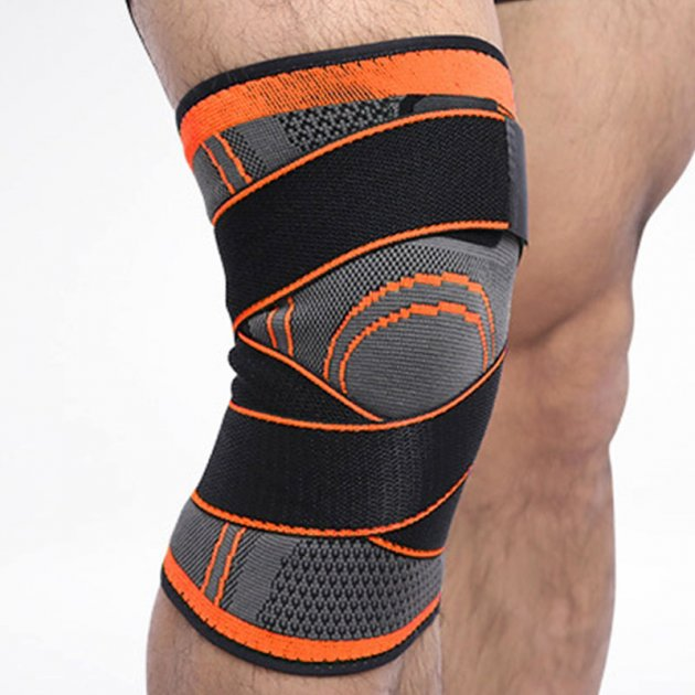 Наколінник спортивний бандаж колінного суглоба 2 ШТУКИ Sibote Knee Support WN-26O компресійний фіксатор на коліно Сірий з оранжевим - Фото 3 Наколінник спортивний бандаж колінного суглоба 2 ШТУКИ Sibote Knee Support WN-26O компресійний фіксатор на коліно Сірий з оранжевим - зображення 3