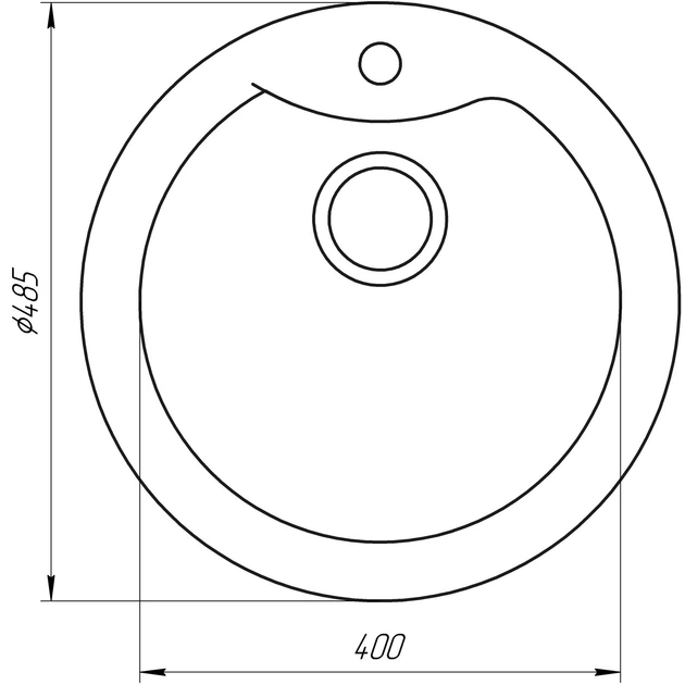 Гранитная мойка Globus Lux Orta графит 485мм А0001 - изображение 5