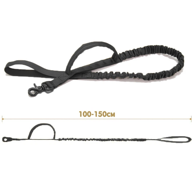 Повідець для собак Harness тактичний Чорний, 100-150см (039-BLACK) - зображення 3