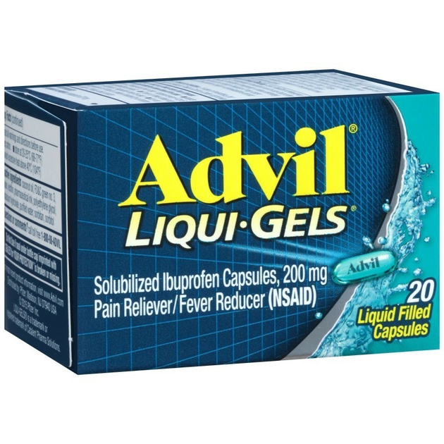 Знеболювальний та жарознижувальний препарат, Advil, Pain Reliever, 200 мг, 20 капсул - изображение 1