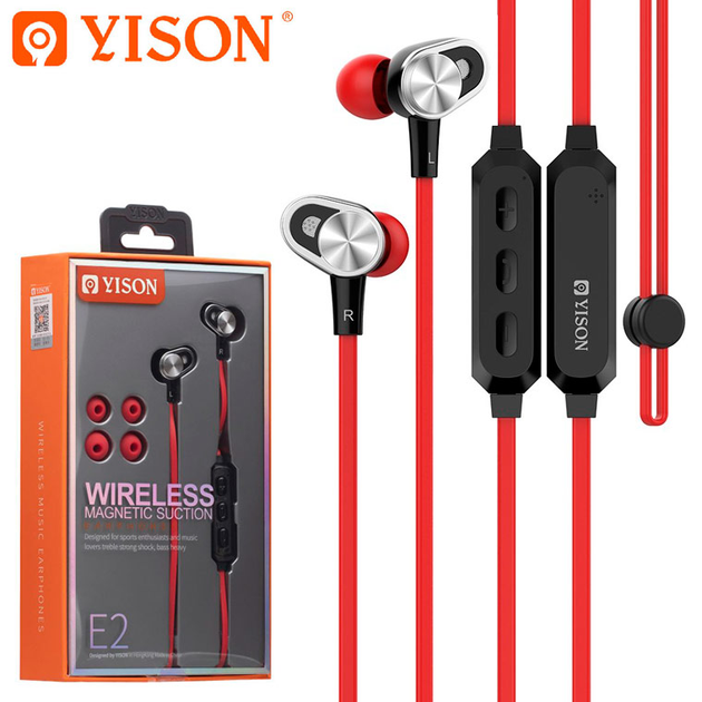 Bluetooth наушники с микрофоном Yison E2 красные купить в интернет ...