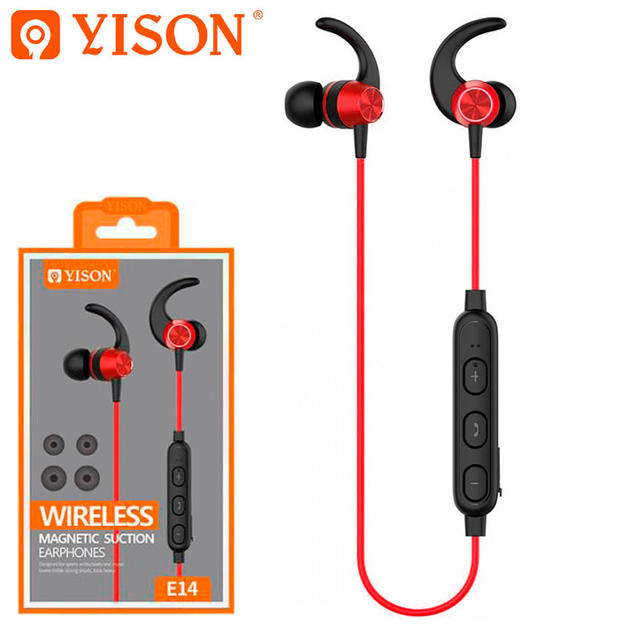 Bluetooth наушники с микрофоном Yison E14 черно-красные купить в ...