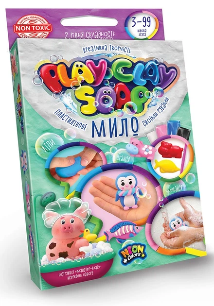 Набор для творчества Danko Toys Мыло пластилиновое Play Clay Soap 4 цв. (укр) (PCS-02-01U) - Фото 1 Набор для творчества Danko Toys Мыло пластилиновое Play Clay Soap 4 цв. (укр) (PCS-02-01U) - изображение 1