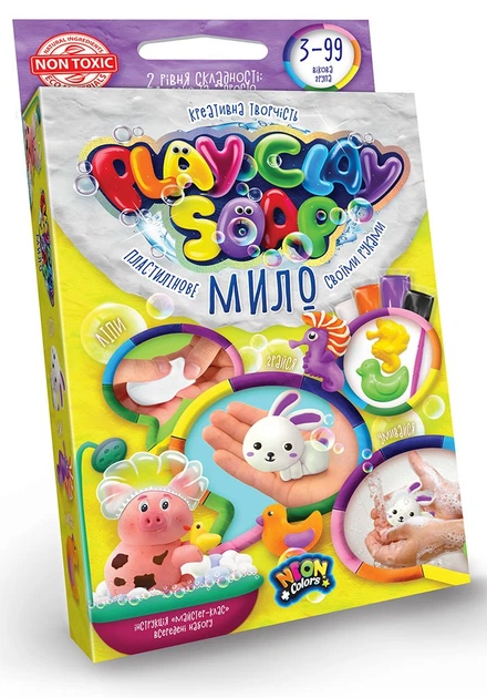 Набір для творчості Danko Toys Мило пластилінове Play Clay Soap 4 кол. (укр) (PCS-02-03U) - Фото 1 Набір для творчості Danko Toys Мило пластилінове Play Clay Soap 4 кол. (укр) (PCS-02-03U) - зображення 1