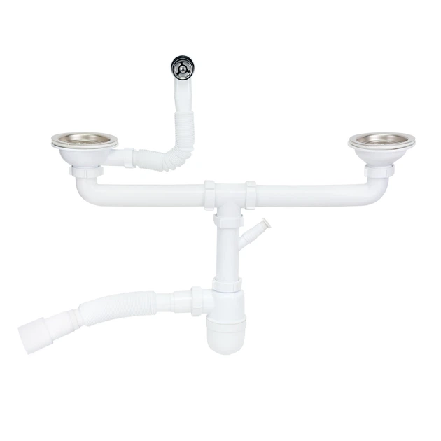Двойные сифоны для мойки - ROZETKA. Купить сифон для двойной мойки в ...