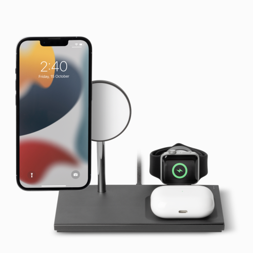 Зарядное устройство Native Union Snap 3in1 Magnetic Wireless Charger Black (SN3IN101) - зображення 3