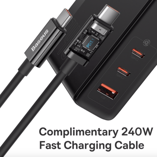 Мережевий зарядний пристрій Baseus GaN 5 Pro Fast Charger 2C + U 140 W Black (CCGAN140CE) - Фото 3 Мережевий зарядний пристрій Baseus GaN 5 Pro Fast Charger 2C + U 140 W Black (CCGAN140CE) - зображення 3