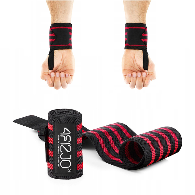 Кистевые бинты для жима и тяги для запястий 4FIZJO Wrist Wraps 4FJ0257 ...