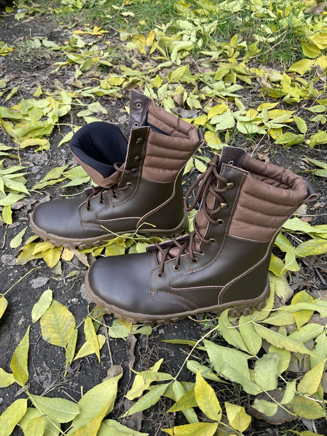 Берцы зимние облегченные, обувь для военных KROK BЗ1, 42 размер, коричневые, 01.42 - изображение 1