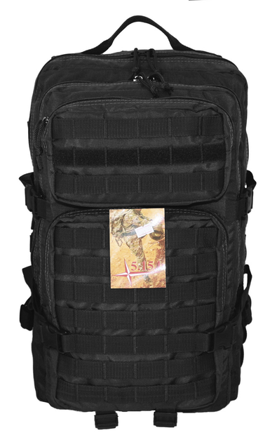 Міцний тактичний штурмовий рюкзак на 38 літрів чорний - зображення 2