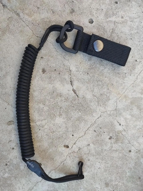 Шнур страховочный витой (тренчик) спиральный паракорд черный 971 - изображение 1