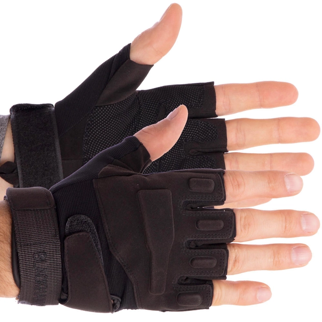 Тактические перчатки с открытыми пальцами BLACKHAWK Размер L черные BC-4380 - изображение 1