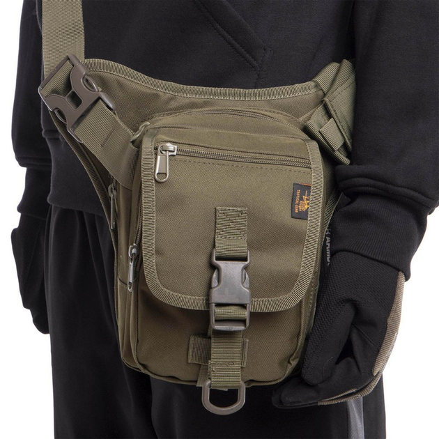 Тактическая сумка на бедро SILVER KNIGHT olive TY-9001 - изображение 2