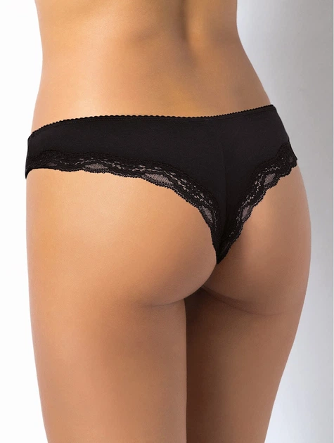 Трусы бразилиана с кружевом Sielei 1267 Nero 46(L) Черный - изображение 7