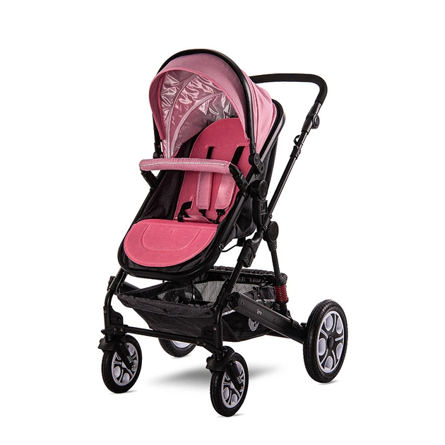 Детская коляска-трансформер Lorell Kids Lora set-1 3 в 1 ножной тормоз 68х88х32 см Розовый (10021282189-LR) - изображение 7