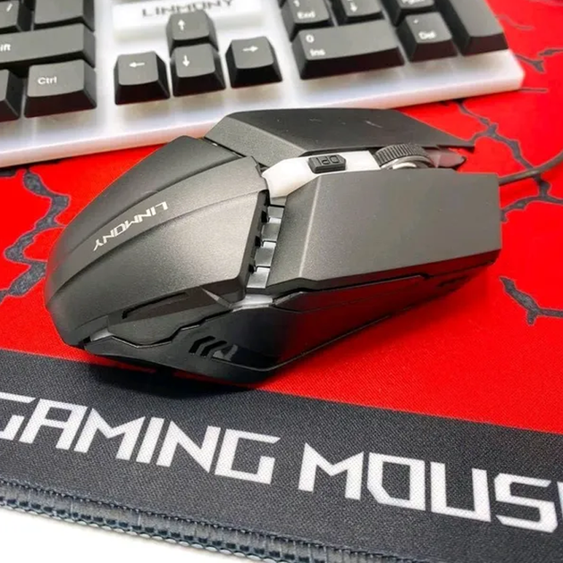 Игровой комплект клавиатура и мышь наушники коврик 4в1 Linmoni GF-500Kit с RGB подсветкой для геймеров - изображение 7