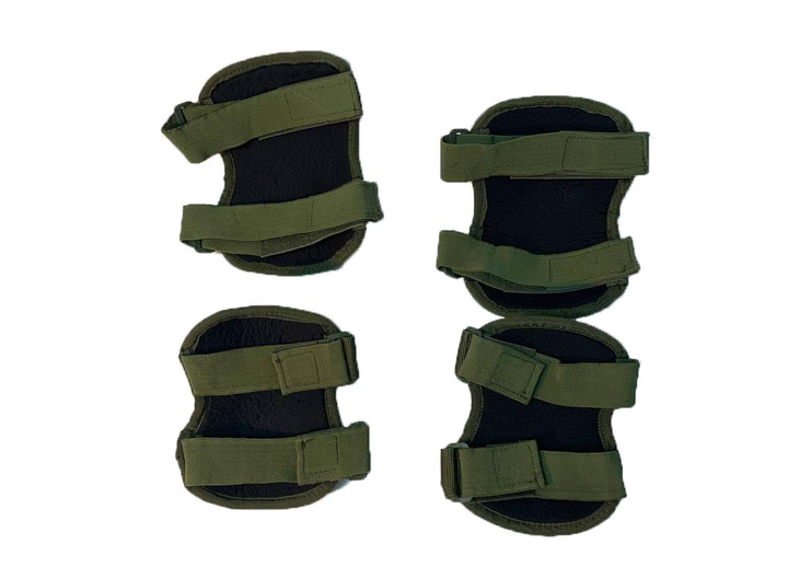 Тактический комплект наколенники и налокотники на резинках, AMZ Хаки 137-26724 - изображение 2