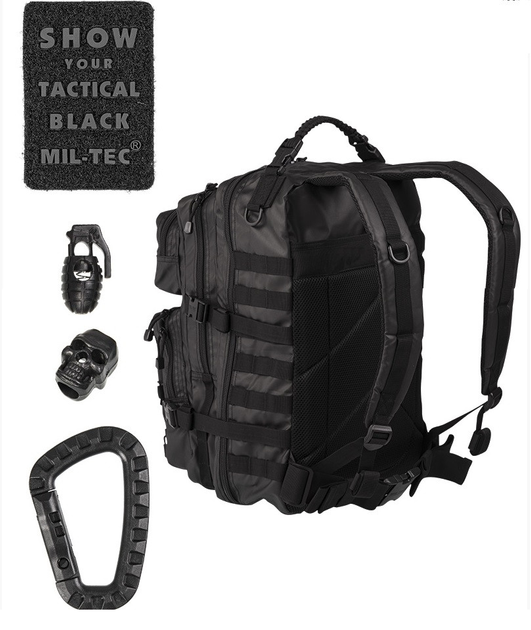 Рюкзак тактический Mil-Tec US ASSAULT PACK LG TACTICAL 36l Black - изображение 2