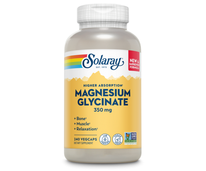 Магний глицинат, Magnesium Glycinate, Solaray, 350 мг, 240 капсул ...