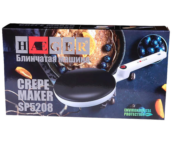 Блинница погружная с антипригарным покрытием 20 см HAEGER HG-5208 белая 650W (HG-5208_390) - изображение 6