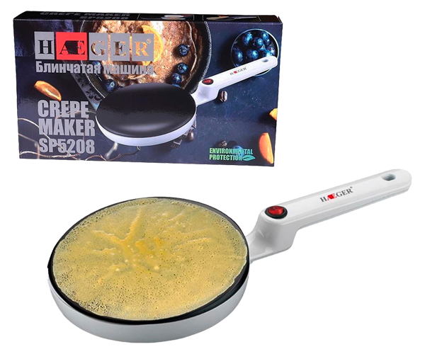 Блинница погружная с антипригарным покрытием 20 см HAEGER HG-5208 белая 650W (HG-5208_390) - изображение 7