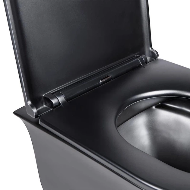 Унитаз Qtap Virgo подвесной безободковый с сидением черный матовый QT1833051ERMB - изображение 5
